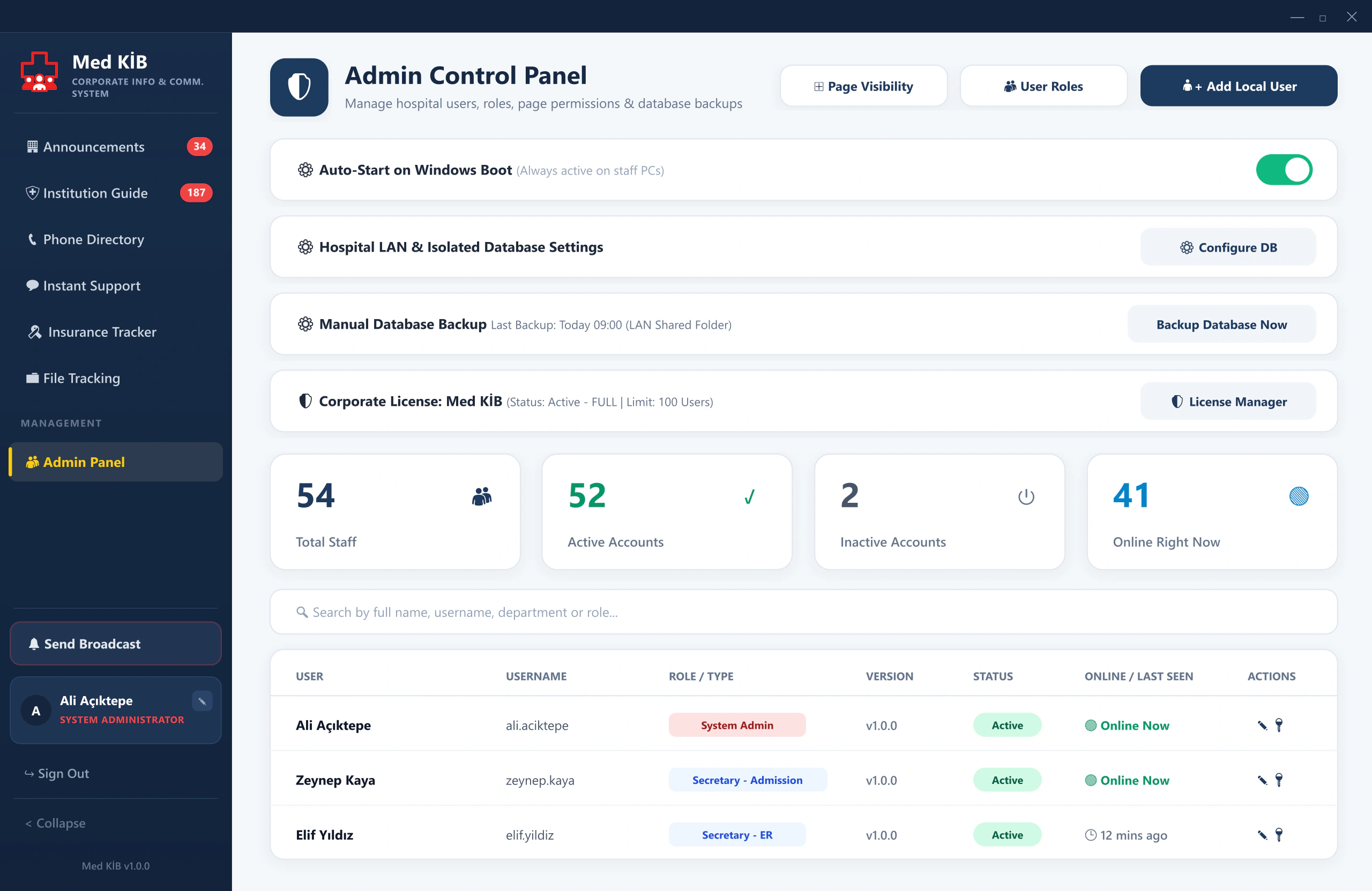 Advanced Admin Management Panel & Database Backup